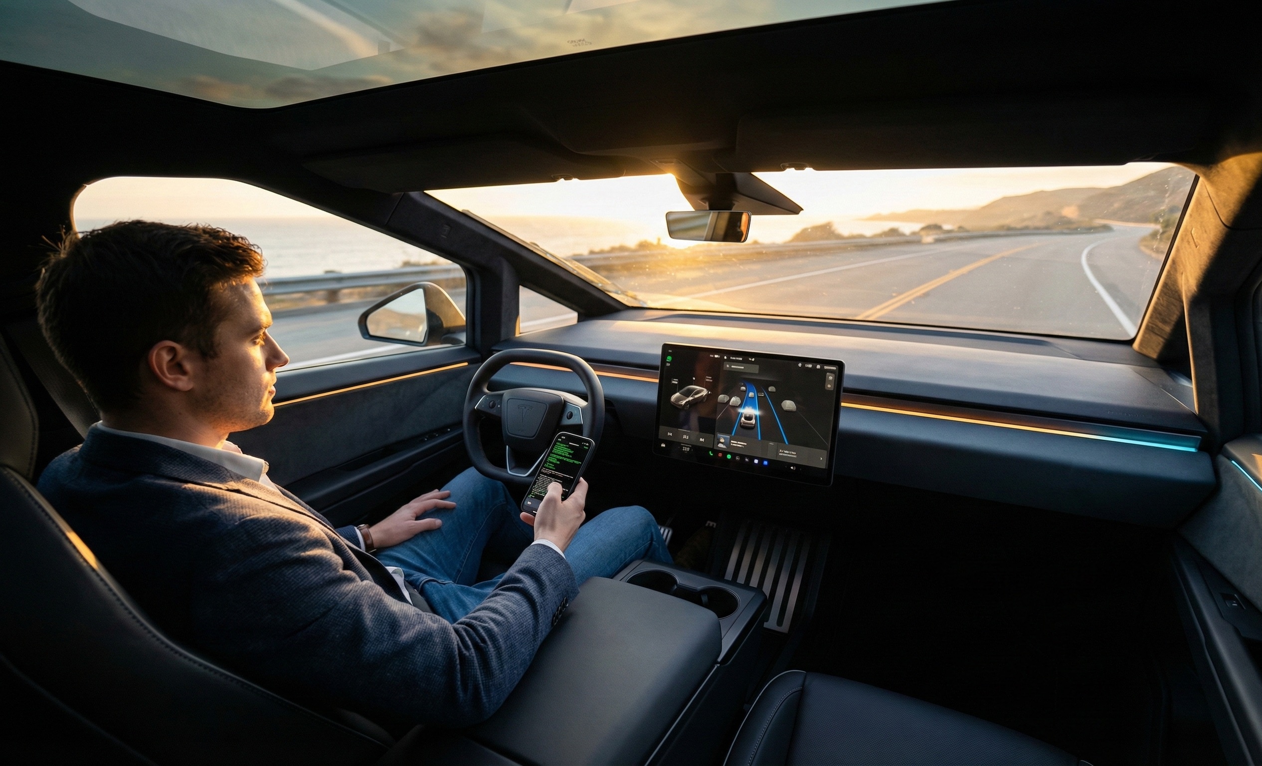 Coding from a Tesla Cybertruck